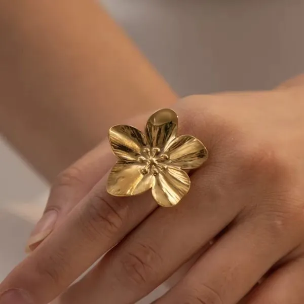 Stainless Steel Lily Ring
