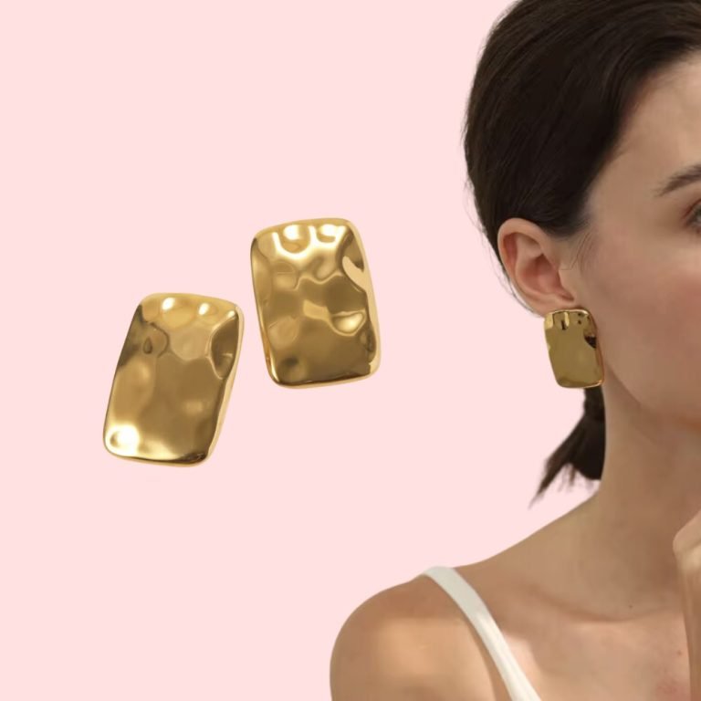 Amber Earrings in model