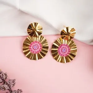 Earring pink in gold My pink Earring